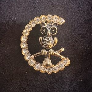 Vintage Gold and Silver Owl Brooch